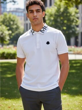 Moncler | Shirts | Moncler Maglia Polo Manica Corta Blue Short
